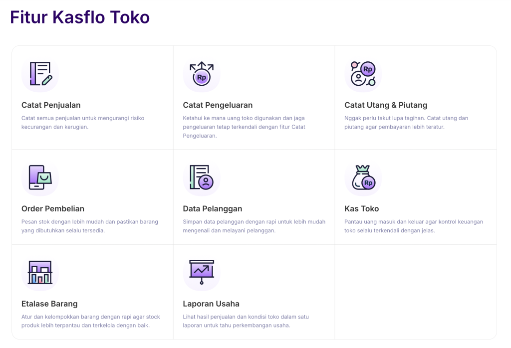 fitur kasflo toko